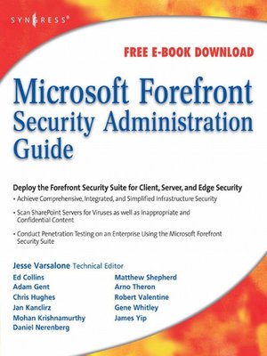cover image of Microsoft Forefront Security Administration Guide